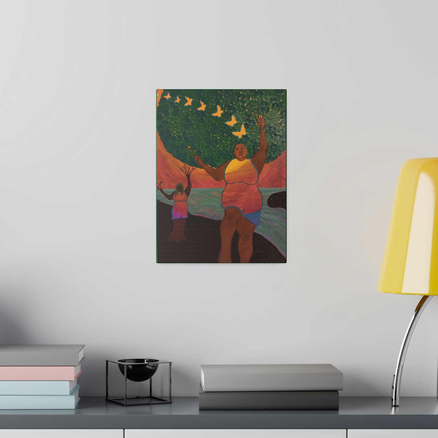 Sunset Mamas, Print on Stretched Matte Canvas, 0.75"