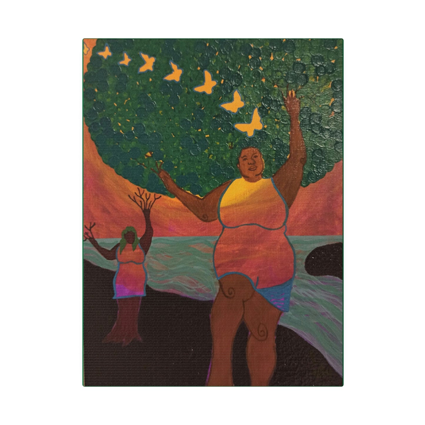 Sunset Mamas, Print on Stretched Matte Canvas, 0.75"