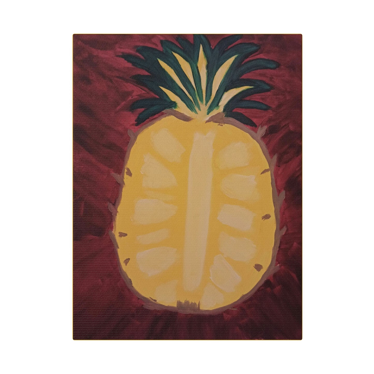 Pineapple: Print on Stretched Matte Canvas,0.75"