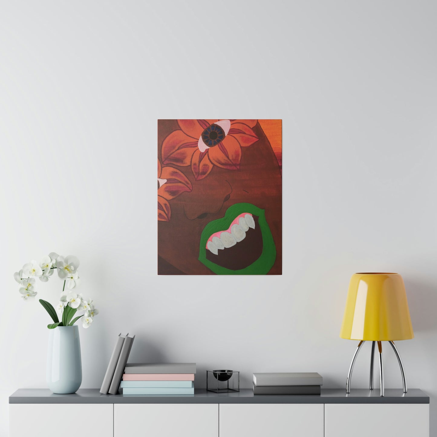 Fanged Flower: Print on Stretched Matte Canvas,  0.75"