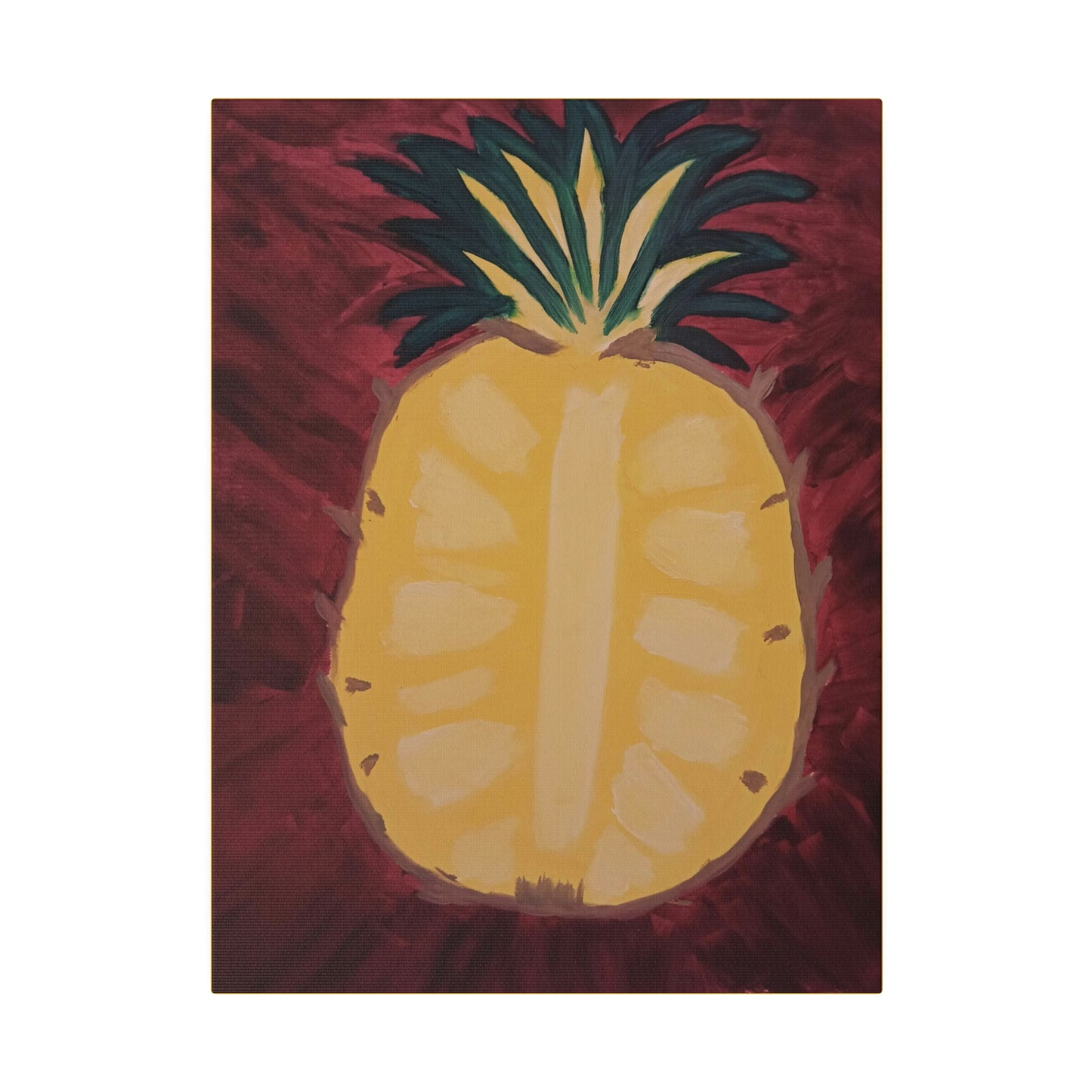 Pineapple: Print on Stretched Matte Canvas,0.75"