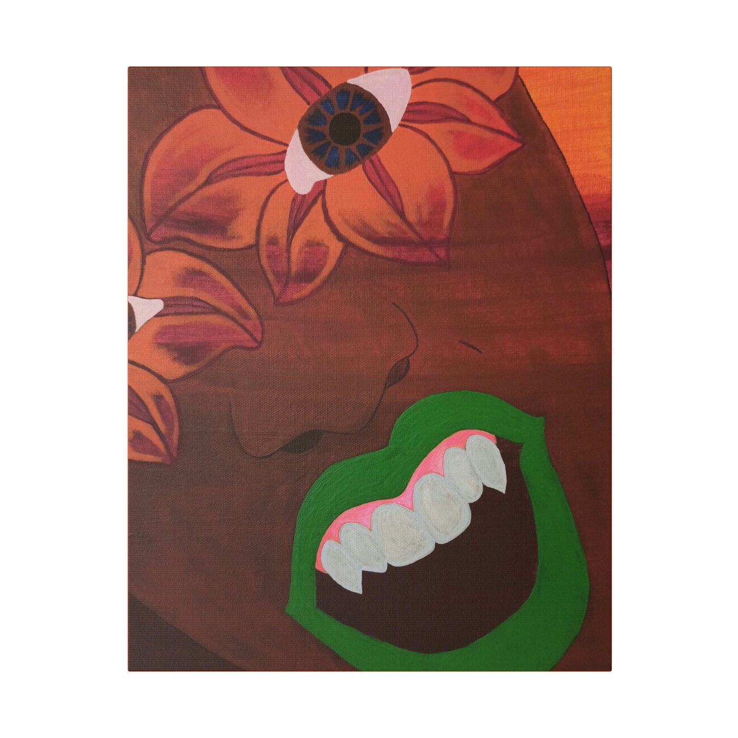 Fanged Flower: Print on Stretched Matte Canvas,  0.75"