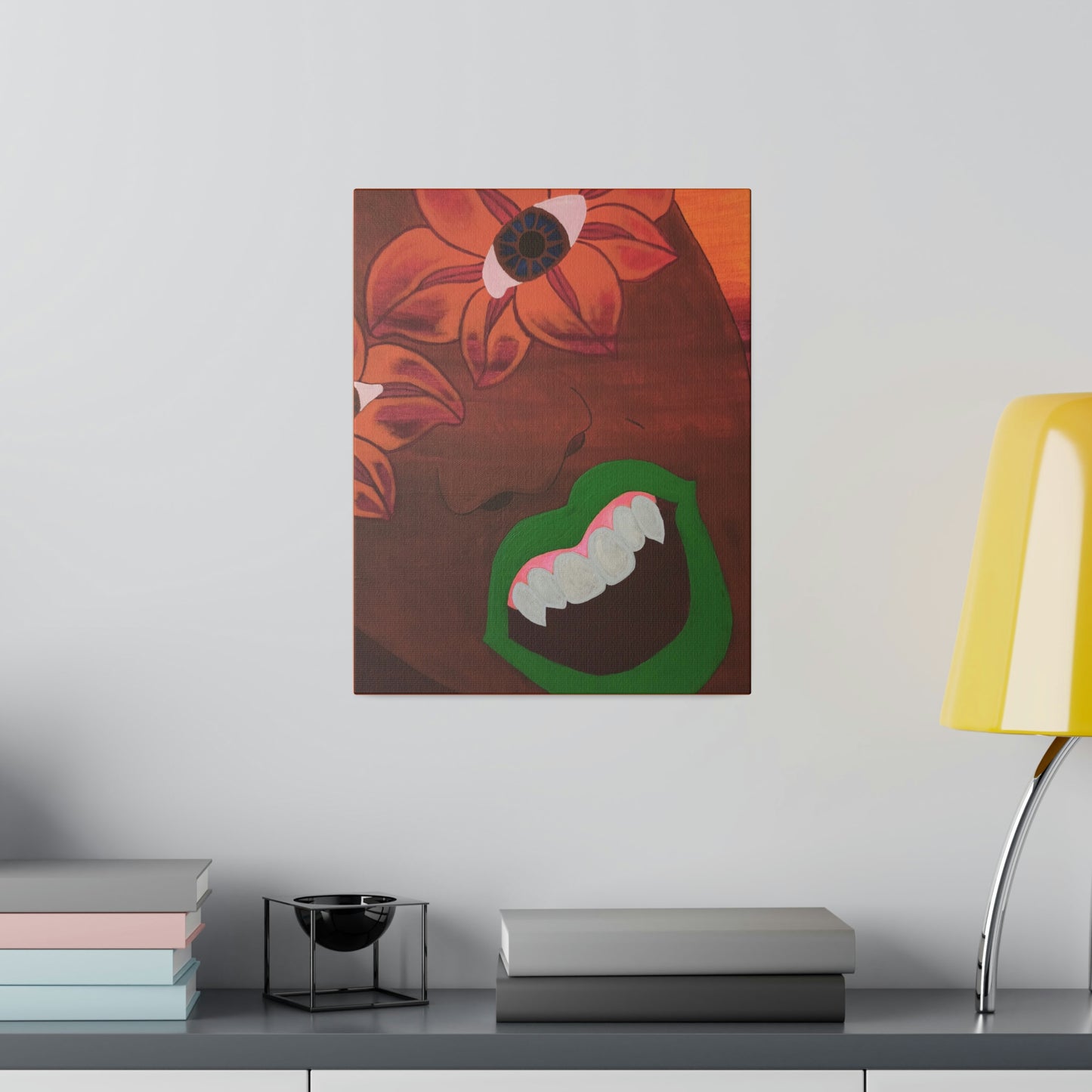 Fanged Flower: Print on Stretched Matte Canvas,  0.75"