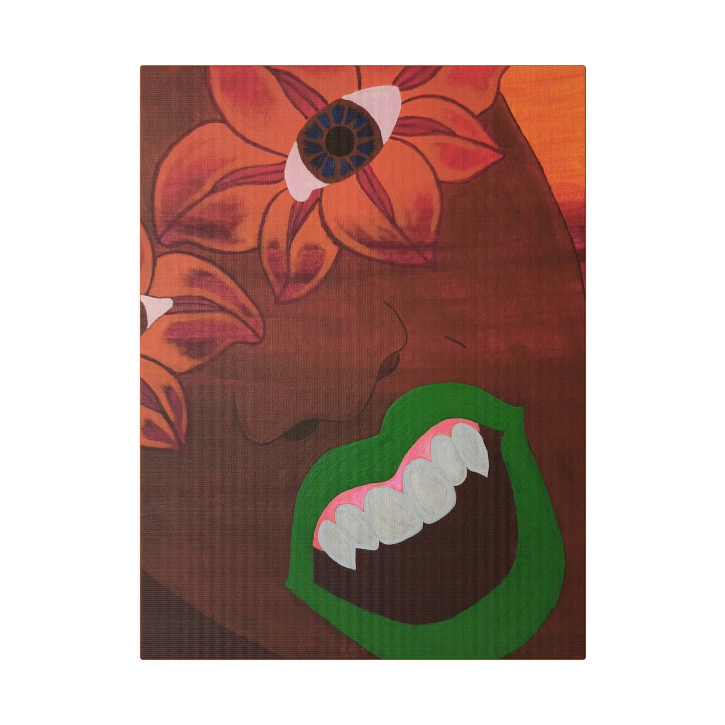 Fanged Flower: Print on Stretched Matte Canvas,  0.75"