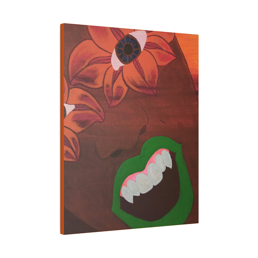 Fanged Flower: Print on Stretched Matte Canvas,  0.75"