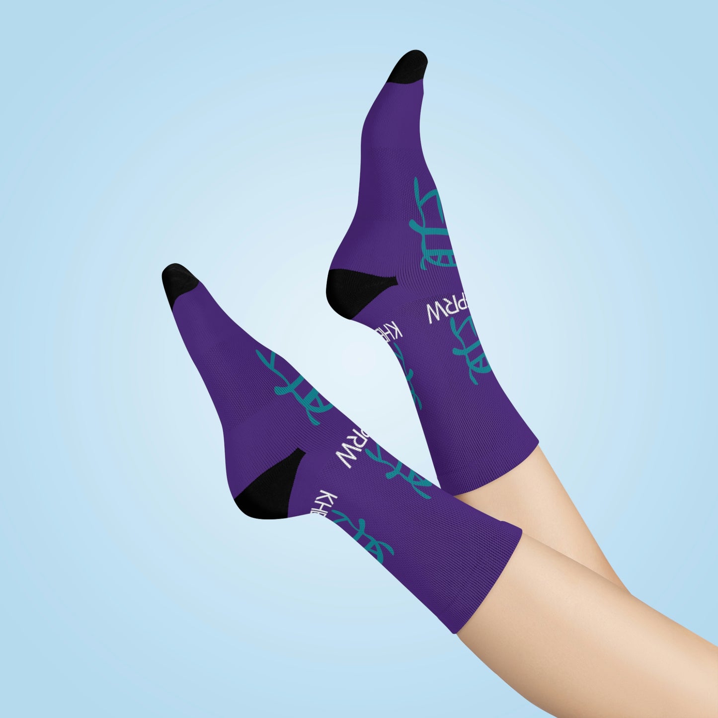 Purple Sublimation Crew Socks