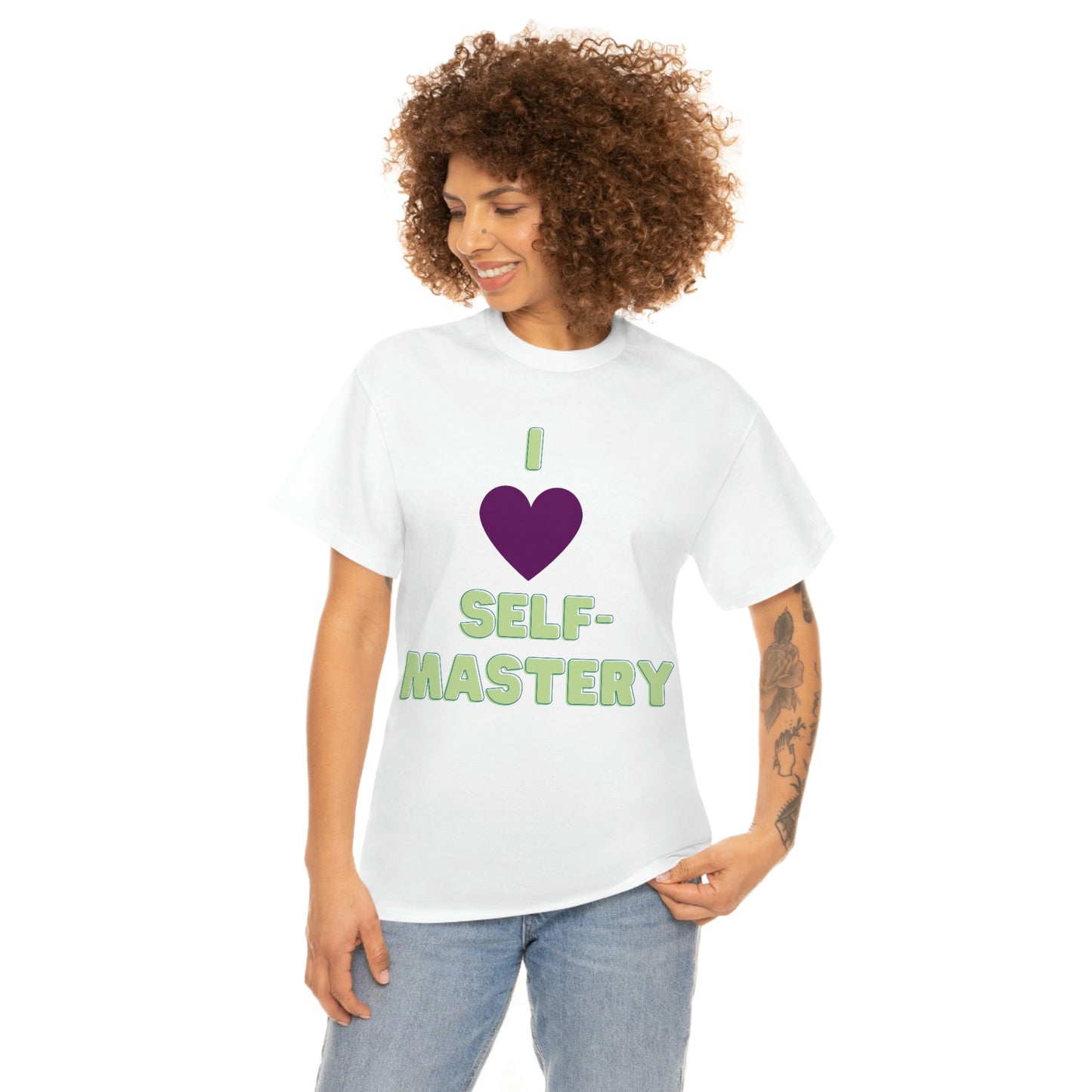 I Heart Self-Mastery heavy cotton tee