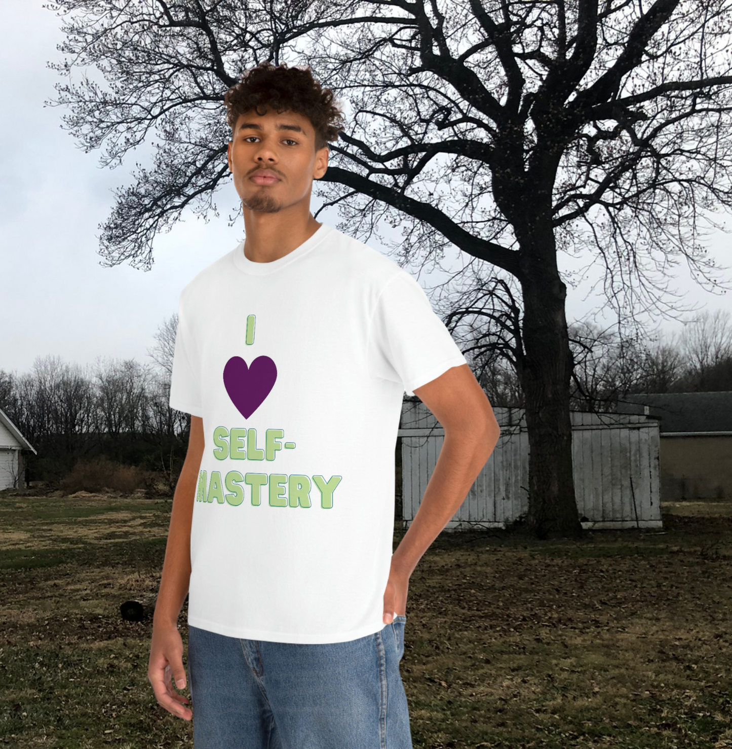 I Heart Self-Mastery heavy cotton tee