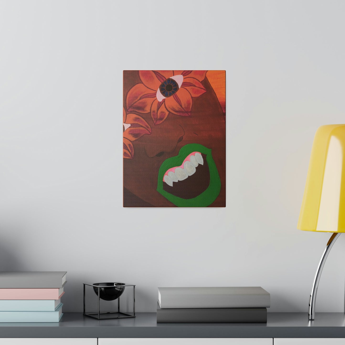 Fanged Flower: Print on Stretched Matte Canvas,  0.75"