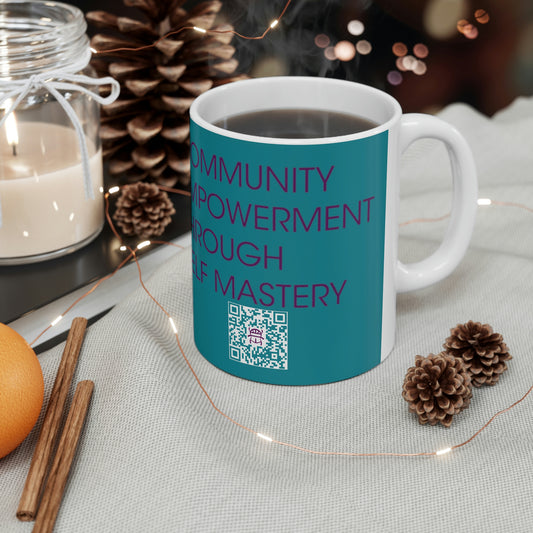 Teal Accent Ceramic Mug 11oz