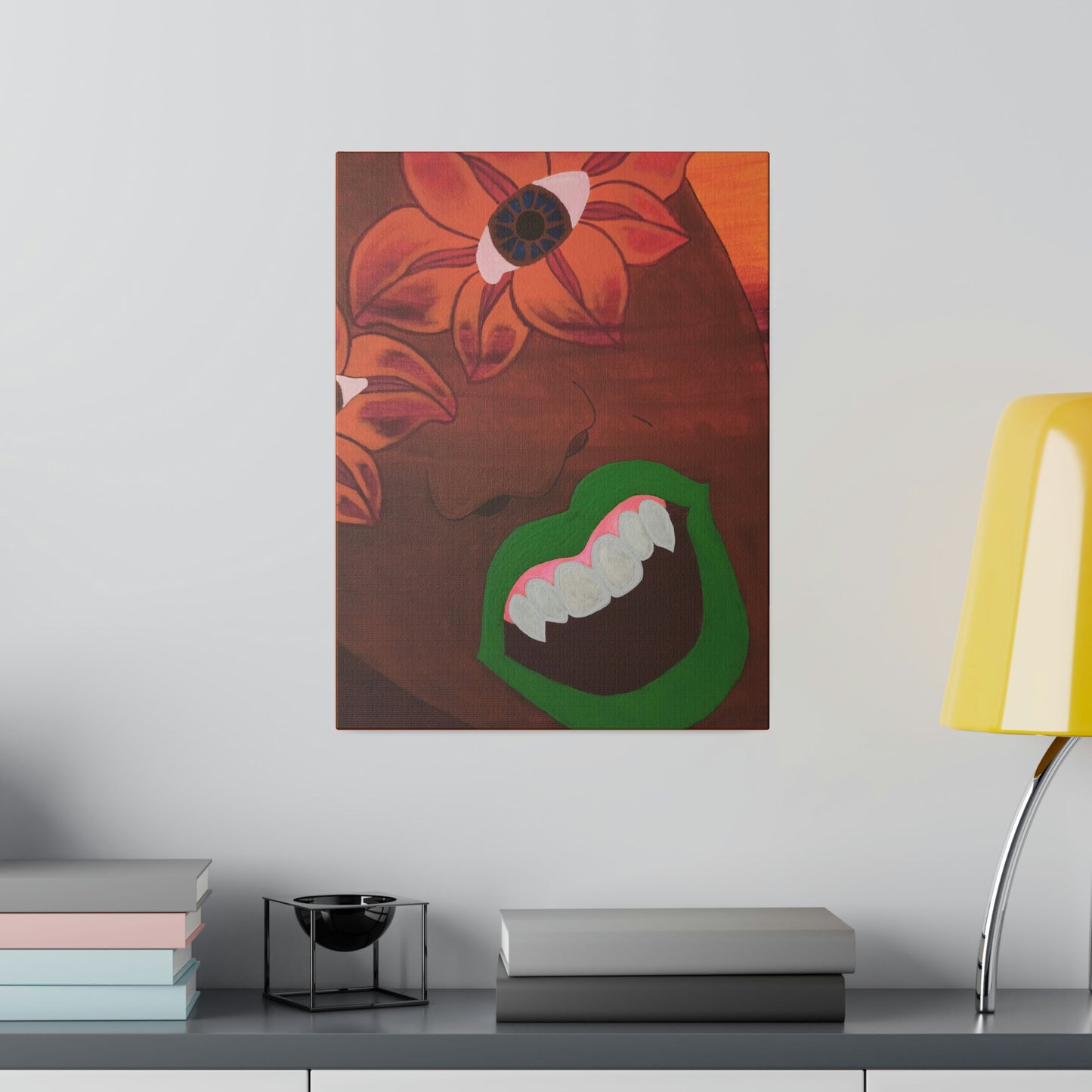 Fanged Flower: Print on Stretched Matte Canvas,  0.75"