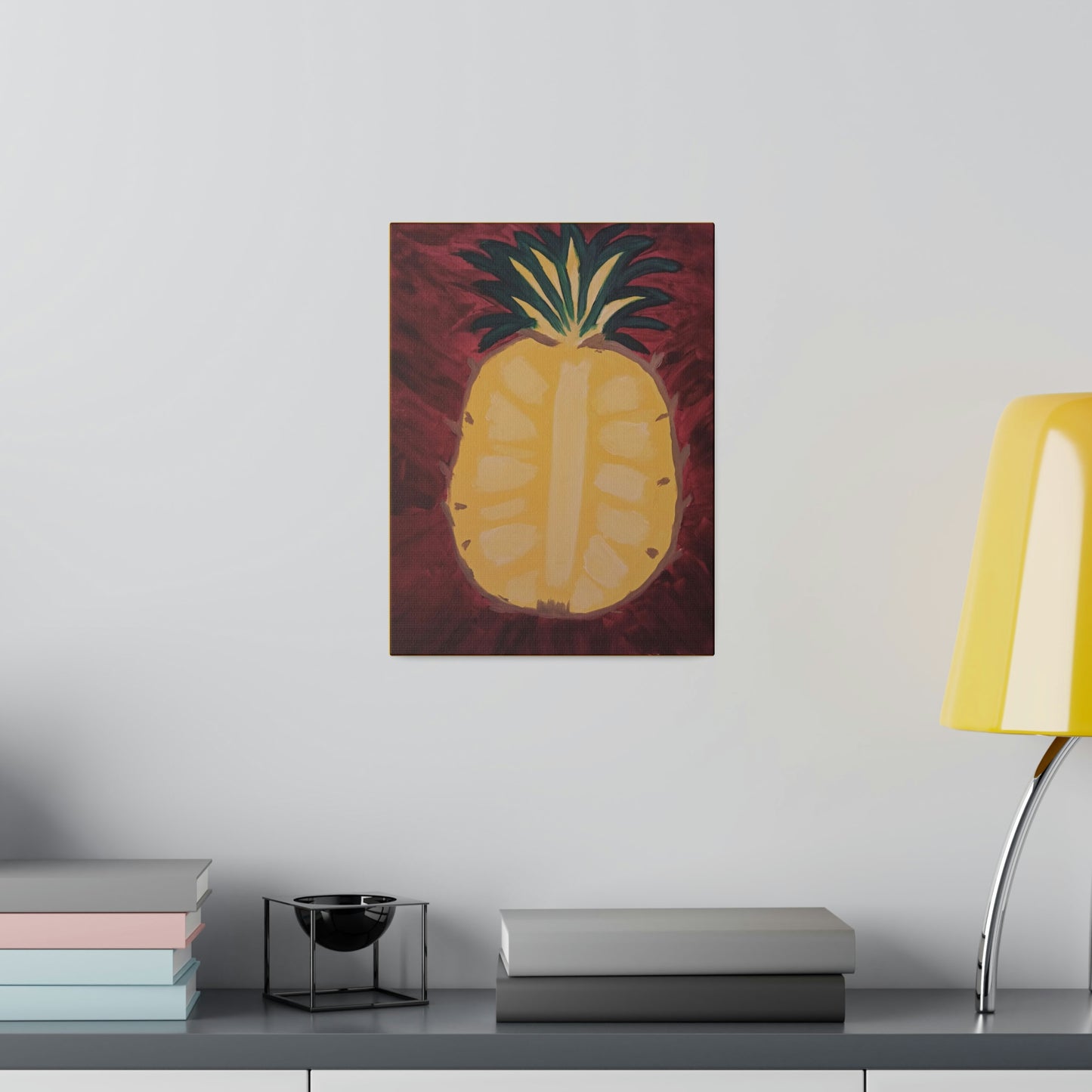 Pineapple: Print on Stretched Matte Canvas,0.75"