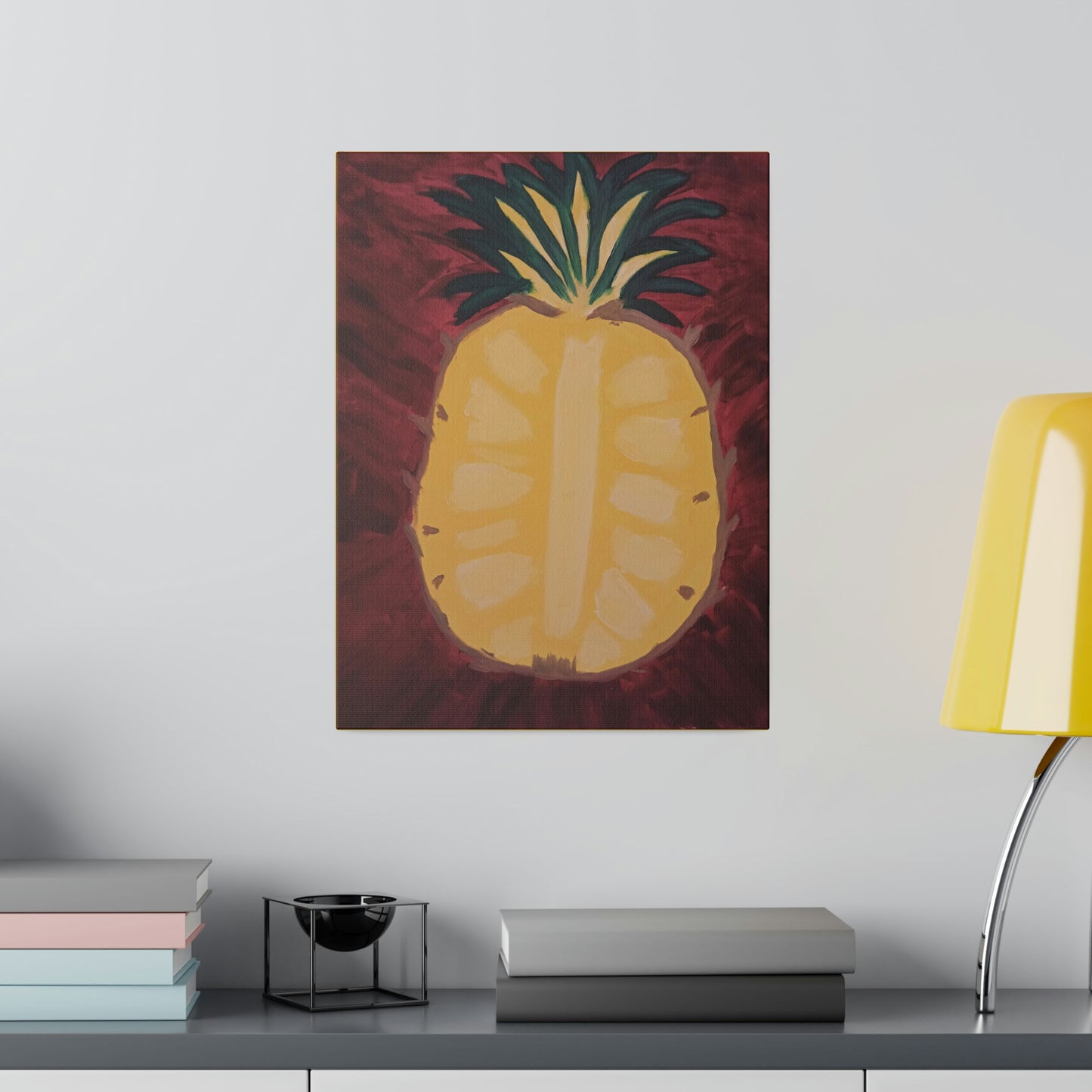 Pineapple: Print on Stretched Matte Canvas,0.75"